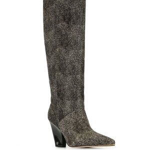 NIB Tory Burch Lila 90mm Spotted Haircalf Knee Boots Size 6 $721 Gorgeous!